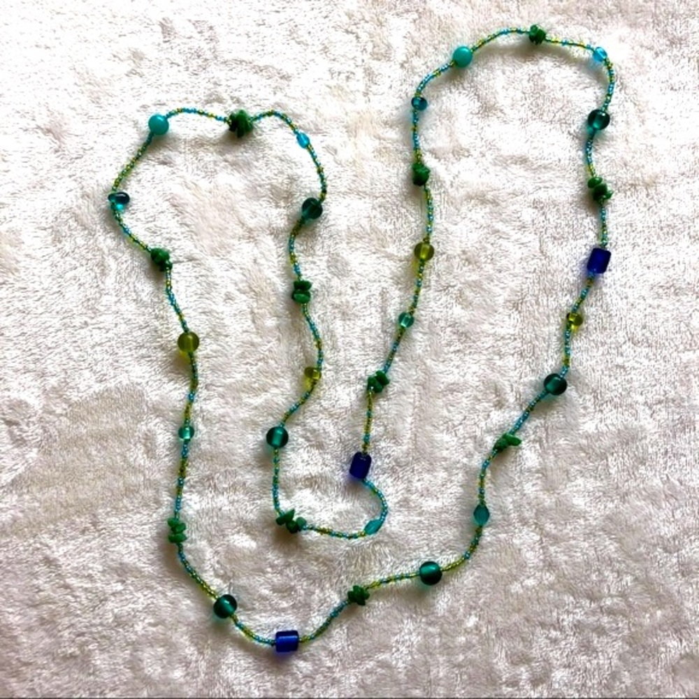 3/$30💚Blue and green beads necklace jewellery Y2K